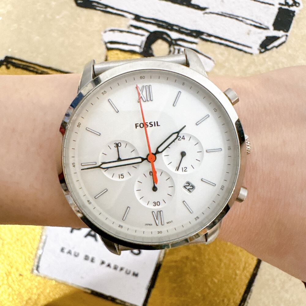 Fossil FS5382 Neutra Chronograph Silver Mesh Band Men's Watch